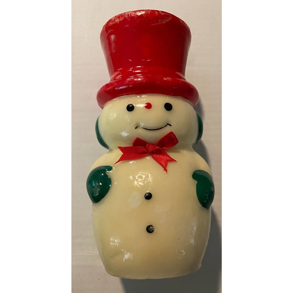 Vintage Snowman Candle 7.5" wax candle